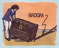 A broom can help you slide heavy objects when you need to move them around your house.